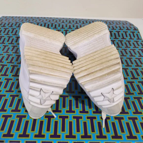 CONVERSE Platform White Canvas Sneaker Size 8.5 - Picture 12 of 12